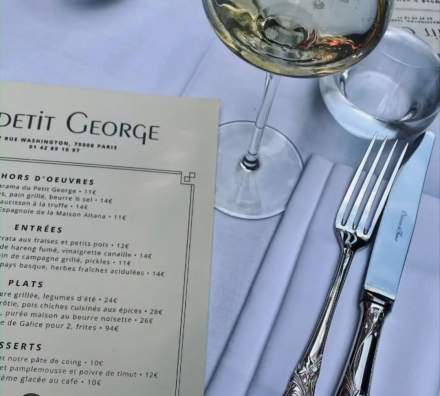 Carte Le Petit George Restaurant Rue Washington Paris 8